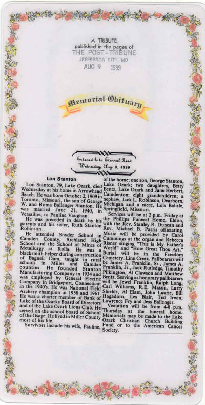 22 Lon Stanton obituary