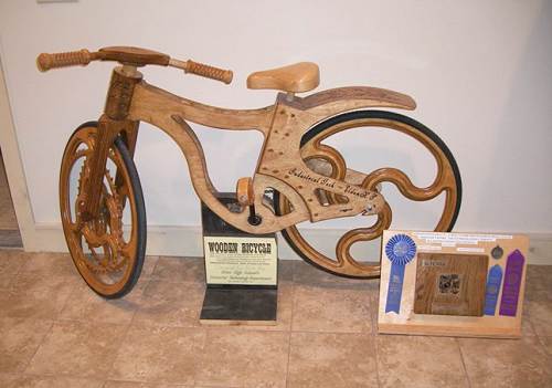 32 Wooden Bicycle made by Eldon Voc Tech School