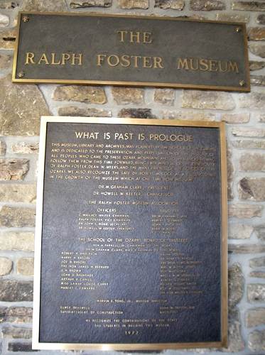 01 Memorial Plaque on Entrance Wall to Ralph Foster Museum
