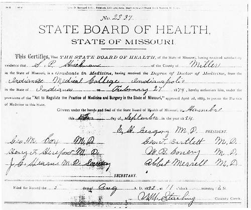 22a Samuel Peter Hickman - 1874 Medical License