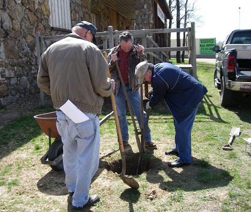 10 Brice Kallenbach, Jim Clark and Carl McDonald digging Flag Pole Hole