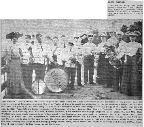 16 Suspension Bridge Dedication Ceremony Band - 1905