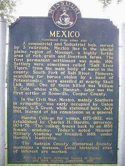 21 Mexico, Mo History - Back
