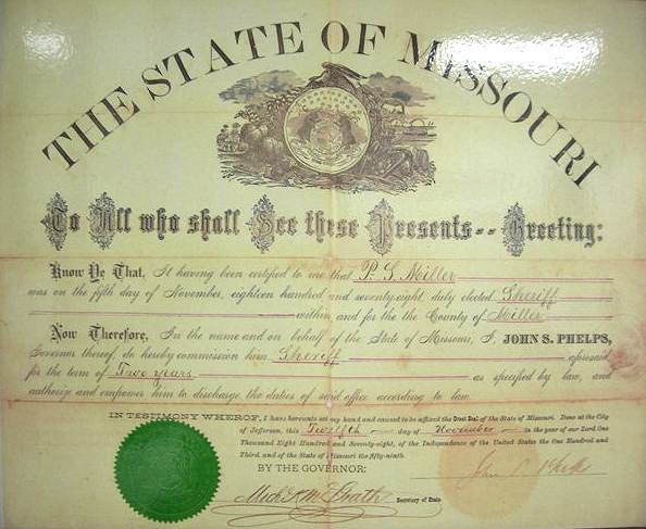 13 Sheriff Certificate