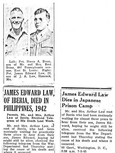 15 James Edward Law Newspaper Announcements