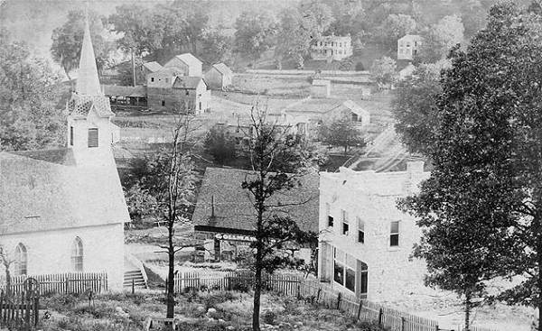 20b Tuscumbia Presbyterian Church overlooking Goosebottom - 1890's