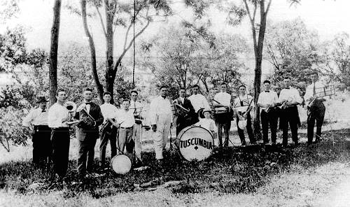 21 Tuscumbia Band -  T.C. Wright, L.A. Wright, W.S. Stillwell, Robert or Roger Stillwell