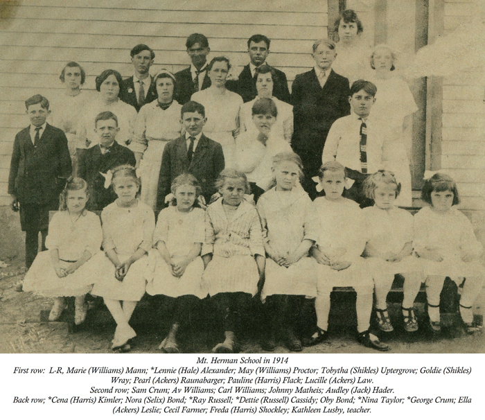 Mount Herman School Students - 1914