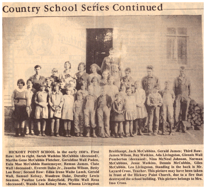 Hickory Point School - 1930's