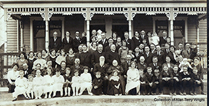 Schell, Simon Nicholas and Mary Elizabeth (Wankum) - 60th wedding anniversary celebration, on or about April 14, 1923, at Schell Family Home, St. Thomas, Missouri.