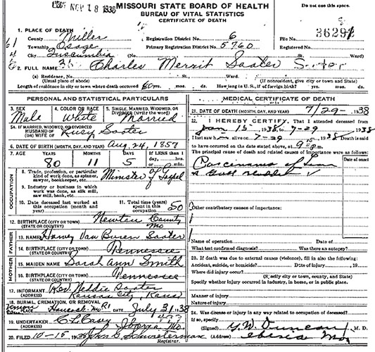04 Rev. Charles Sooter Death Certificate